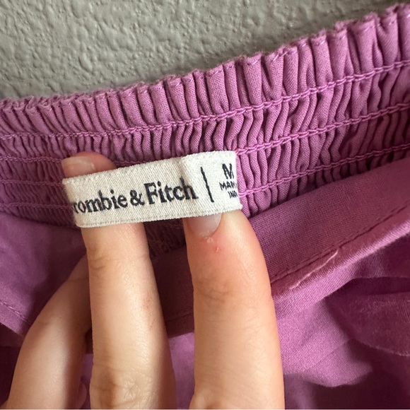 Abercrombie & Fitch Emerson Poplin Puff Sleeve Purple Mini Dress Medium - Picture 8 of 14
